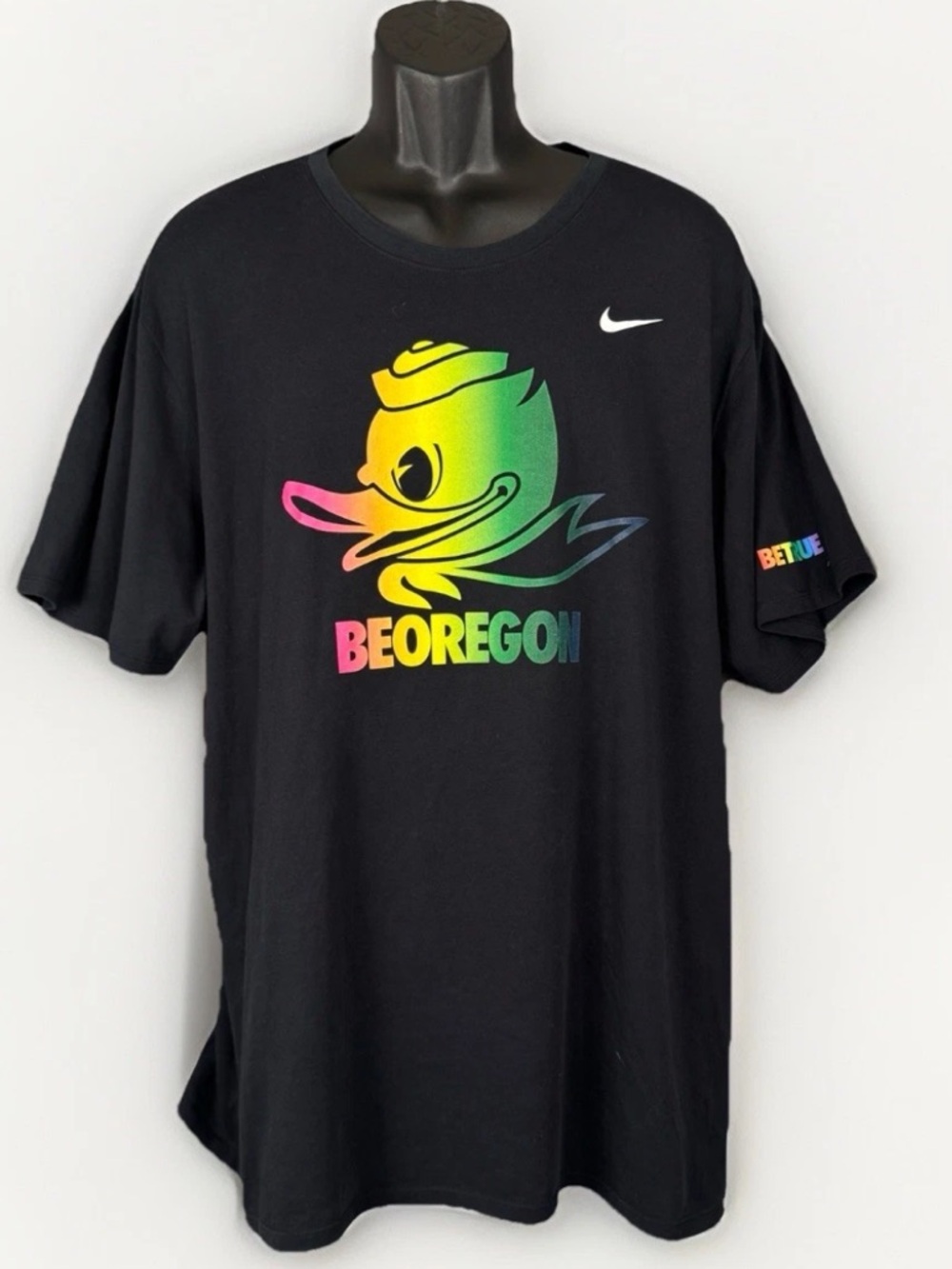 Oregon Ducks Team Issued Nike BeOregon Be True Rainbow Pride Men's Tee XXL NWOT